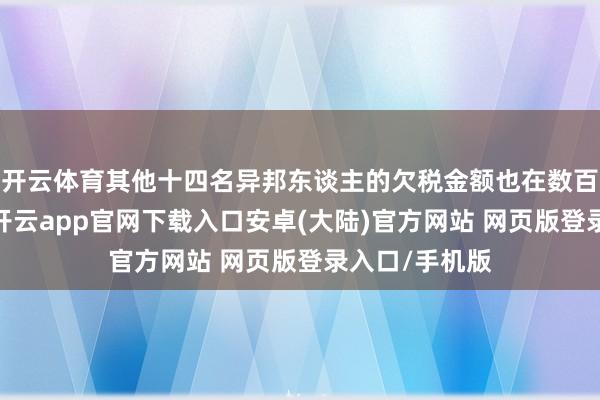开云体育其他十四名异邦东谈主的欠税金额也在数百万韩元不等-开云app官网下载入口安卓(大陆)官方网站 网页版登录入口/手机版