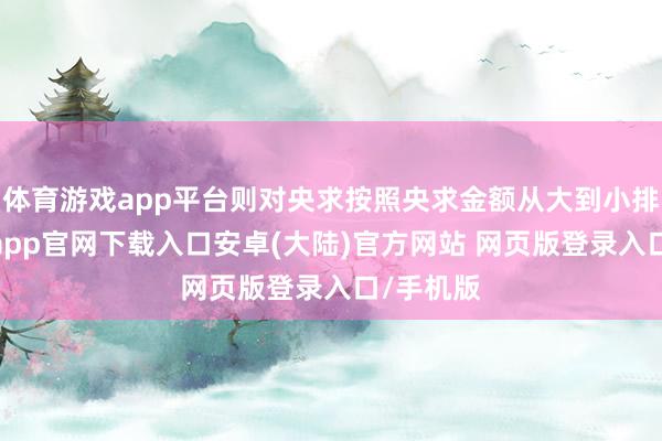 体育游戏app平台则对央求按照央求金额从大到小排序-开云app官网下载入口安卓(大陆)官方网站 网页版登录入口/手机版